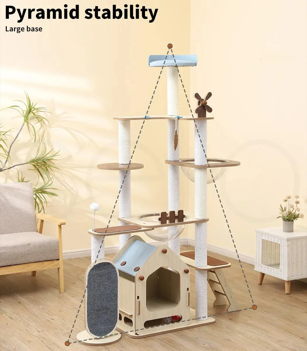 PaWz Cat Tree Tower with Wood House 168cm
