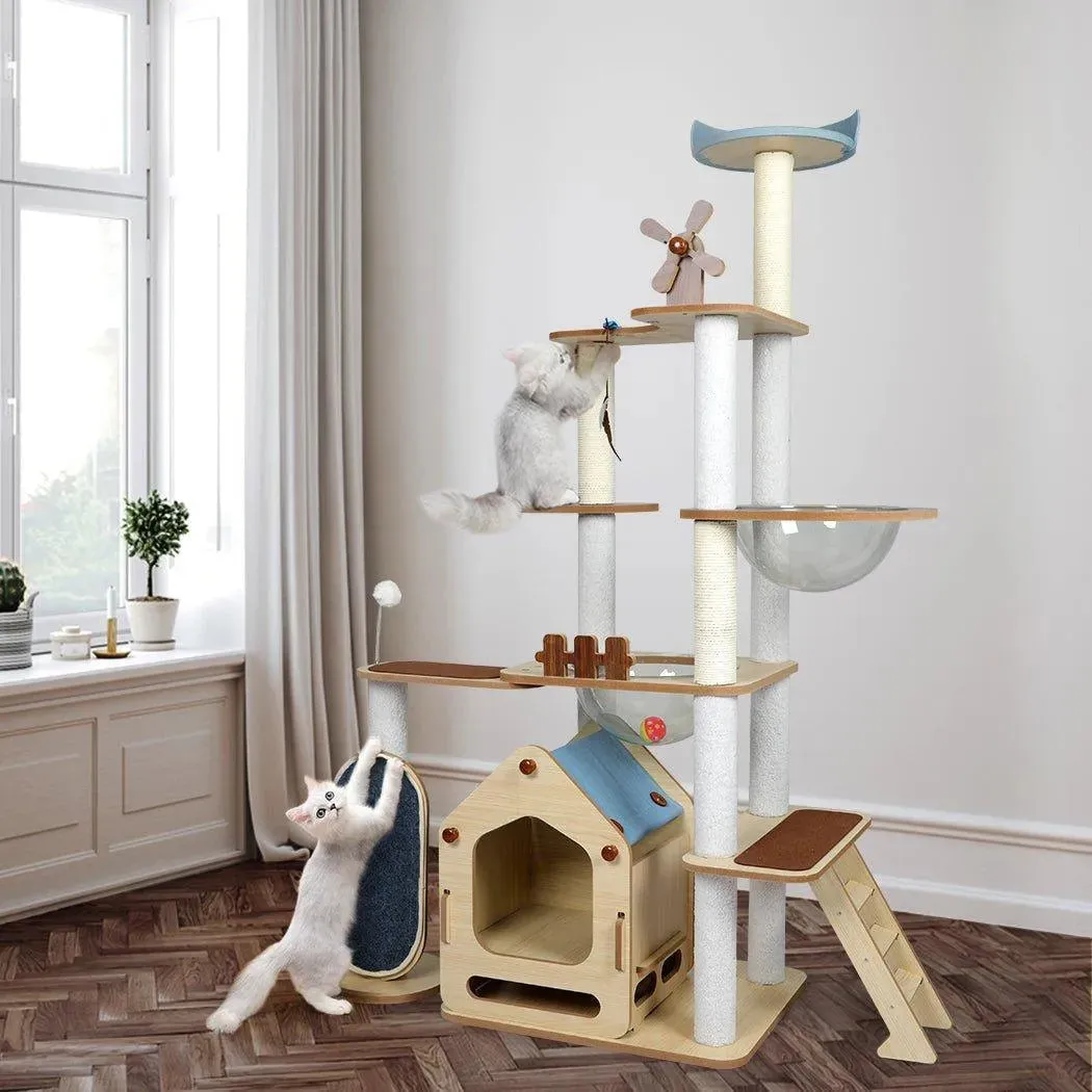 PaWz Cat Tree Tower with Wood House 168cm
