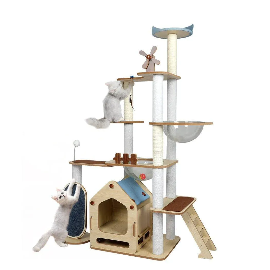 PaWz Cat Tree Tower with Wood House 168cm