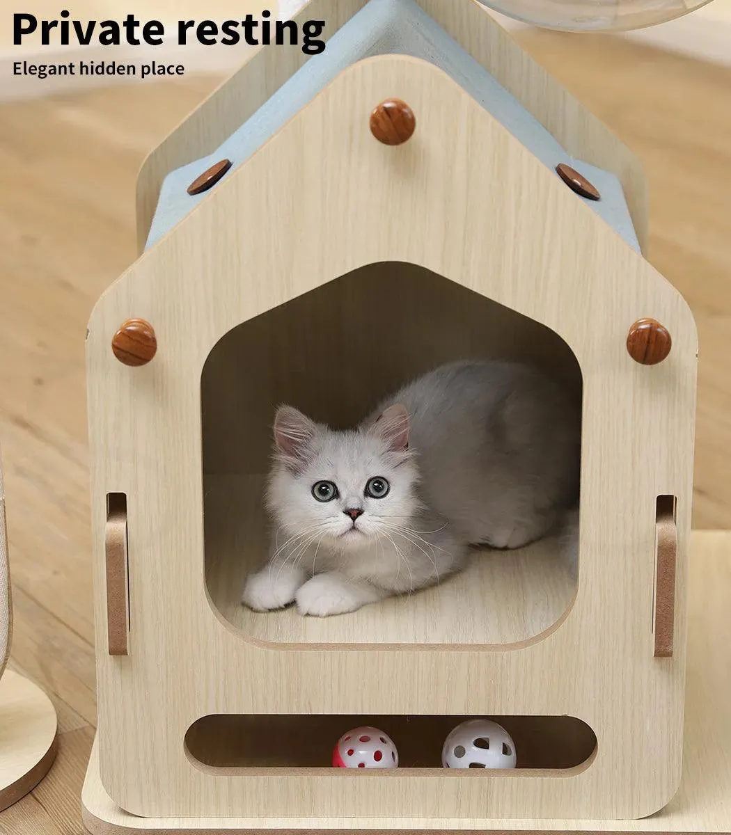 PaWz Cat Tree Tower with Wood House 168cm