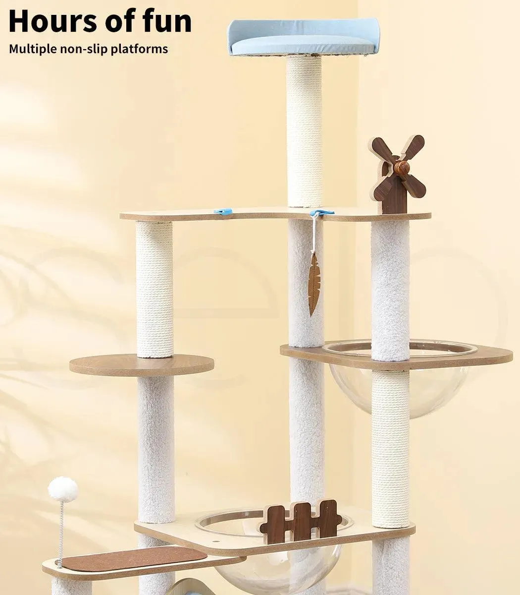 PaWz Cat Tree Tower with Wood House 168cm