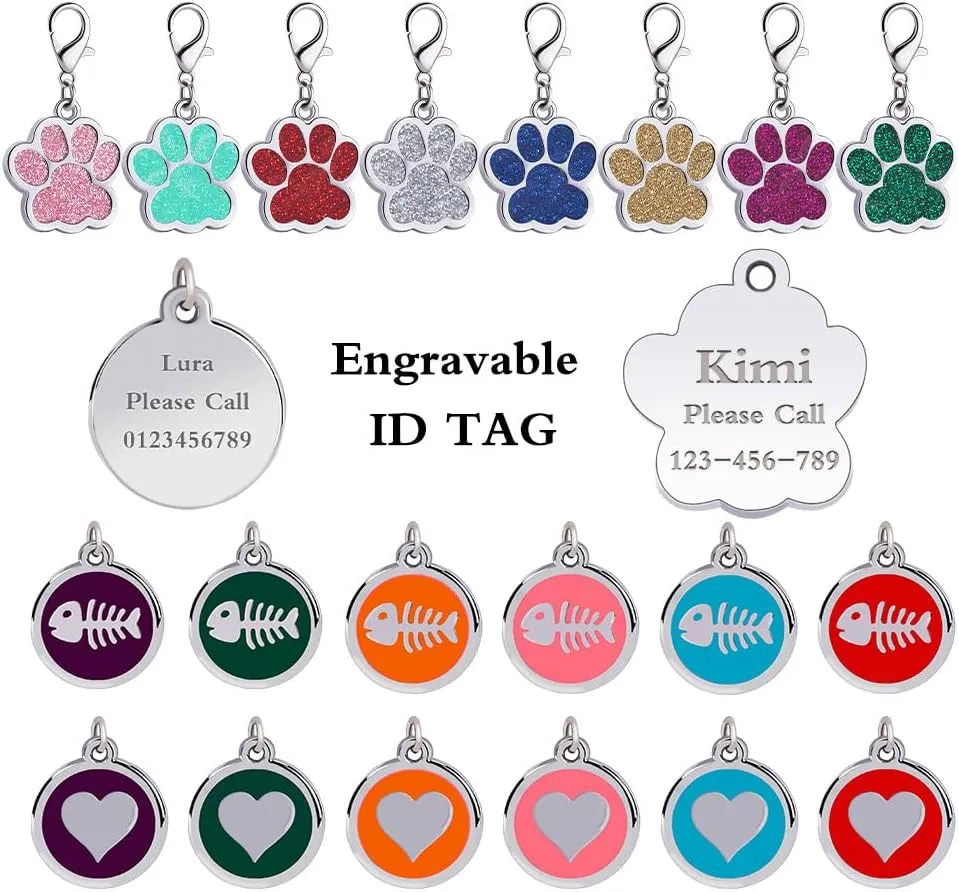 Personalized Breakaway Cat Collars with ID Tag Bell Bowtie,Safety Quick Release Customized Kitty Collars for Girls Boys Cats-Velvet Pattern-Rose