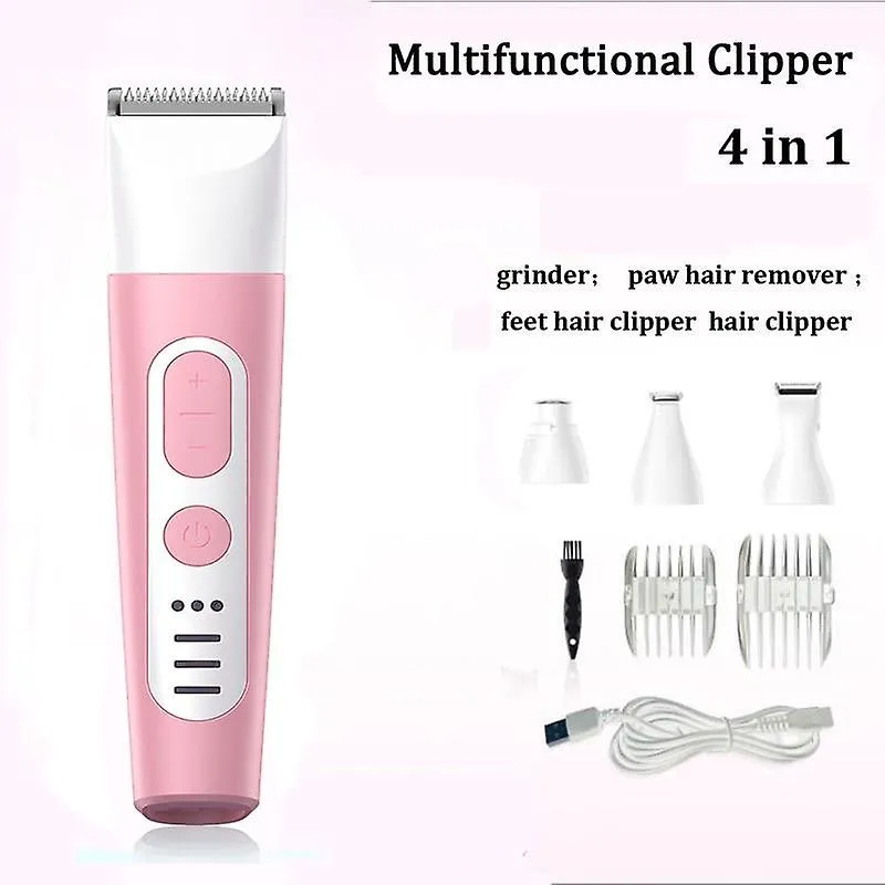 Pet nail tools pet hair clipper nail grinder feet paw hair remover care for dogs cats trimmer machine pink