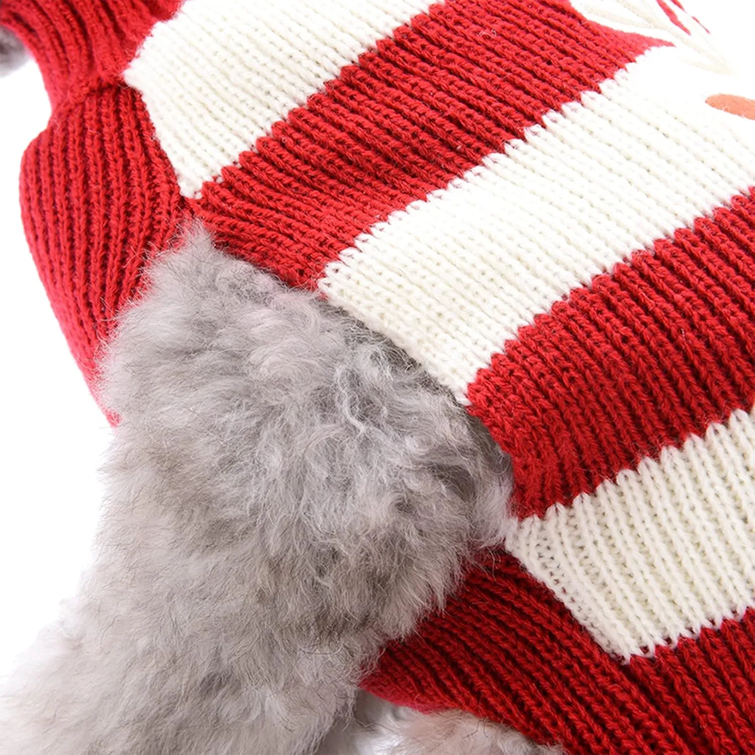 PETCARE Reindeer Christmas Dog Sweater Red Striped Cat Sweater Cartoon Elk Pet Vest Holiday Dog Clothes Puppy Sweaters for Small Medium Large Dogs Cats Fall Winter Outfits Xmas Dog Costume,XX-Large