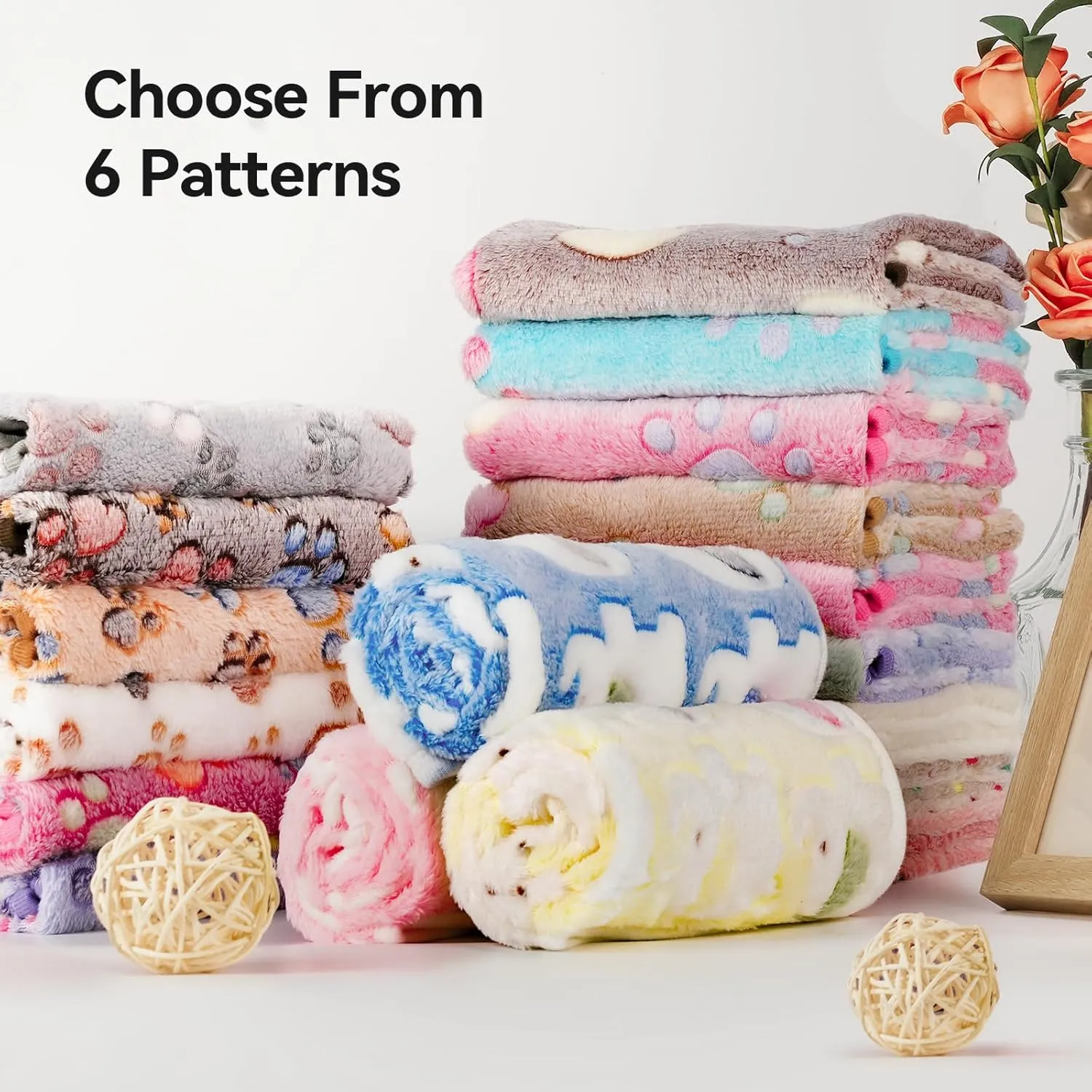 PJYuCien Blankets 1 Pack 3 - Fluffy Premium Fleece Flannel Throw Dog Blanket, Soft Warm Cute Print Cat Blanket, 23"x16" Pet Blankets for Small Dog Cat Puppy