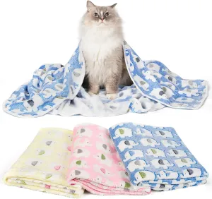 PJYuCien Blankets 1 Pack 3 - Fluffy Premium Fleece Flannel Throw Dog Blanket, Soft Warm Cute Print Cat Blanket, 23"x16" Pet Blankets for Small Dog Cat Puppy