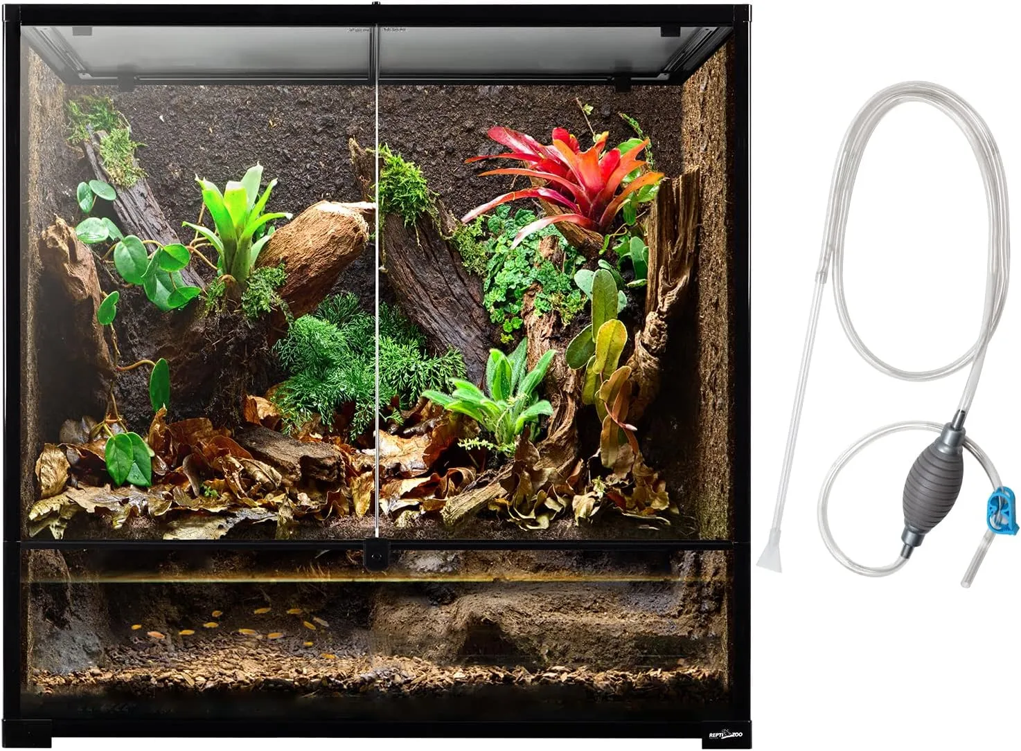 REPTI ZOO Large Reptile Paludarium Tank, Vertical Reptile Terrarium Wide & Tall Amphibian Tank with Top Screen Ventilation (36" W X 18" D X 36" H (Paludarium))