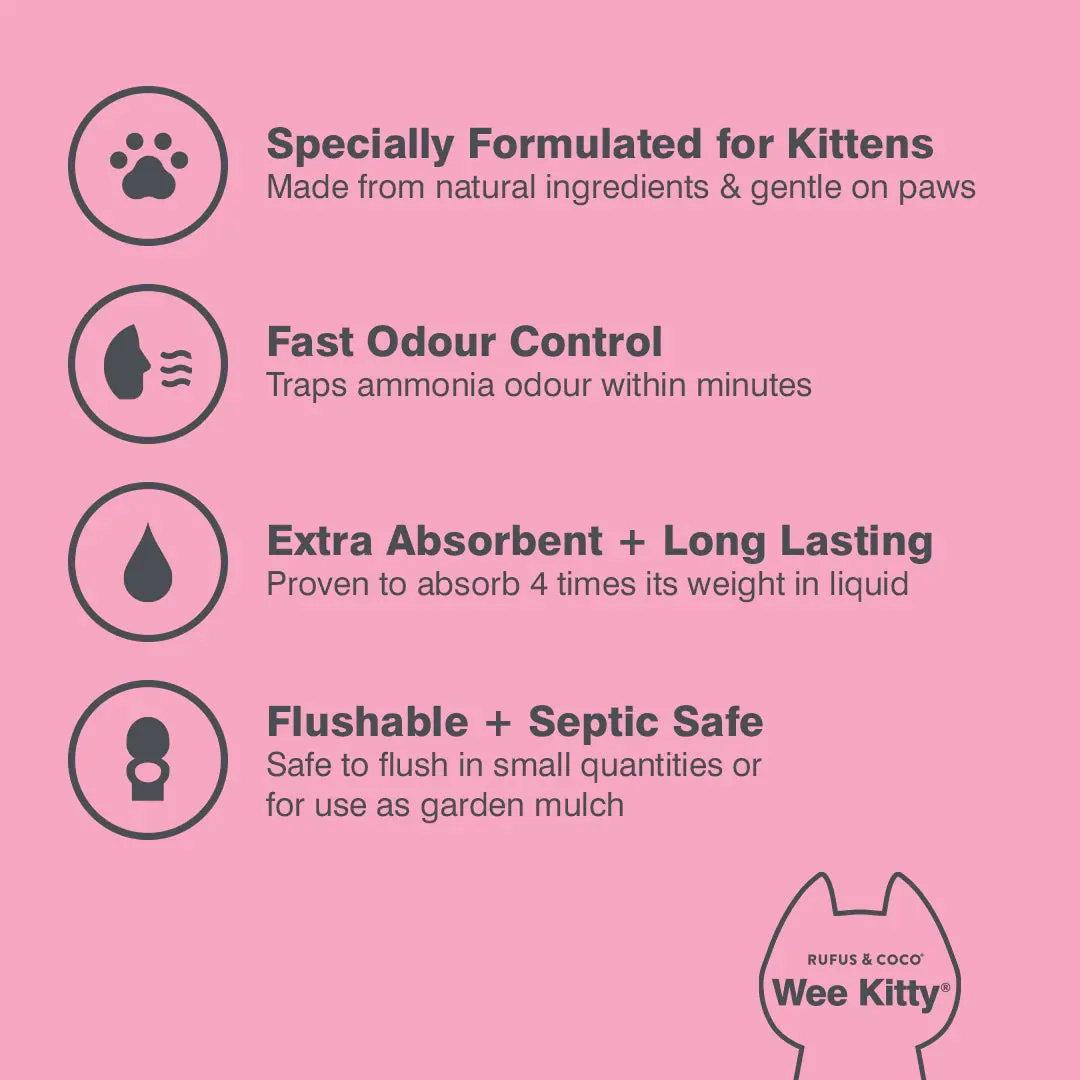 Rufus & Coco Wee Kitty Corn Clumping Kitten Cat Litter 4kg