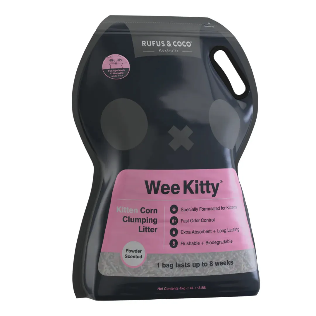 Rufus & Coco Wee Kitty Corn Clumping Kitten Cat Litter 4kg