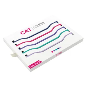 RYERCAT Set of 5 Premium Dual-Sided Cat Toothbrushes - Toothbrushes with Micro Head Perfect for Kittens and Cats - Essential Cat Dental Care Supplies