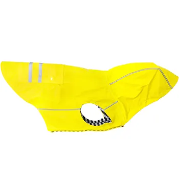 Slicker Dog Raincoat with Striped Lining in Yellow
