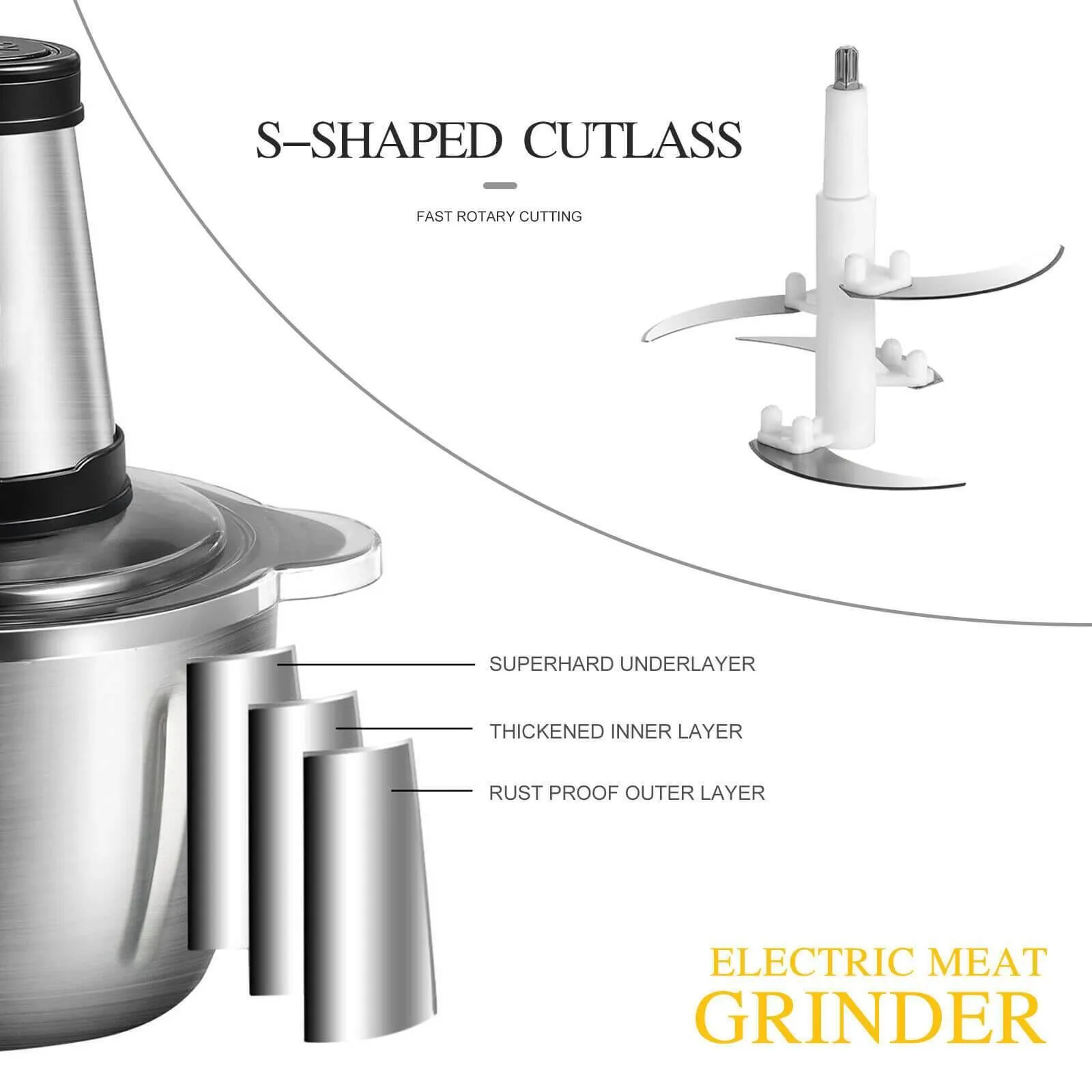 Stainless Steel Electric Meat Grinder Vegetable Cutter Maker