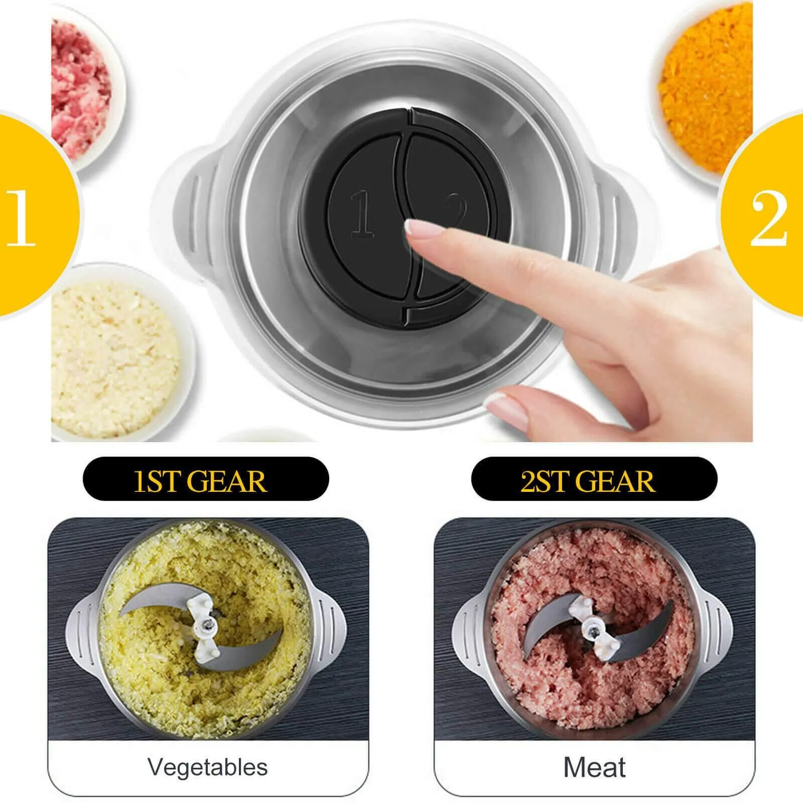 Stainless Steel Electric Meat Grinder Vegetable Cutter Maker