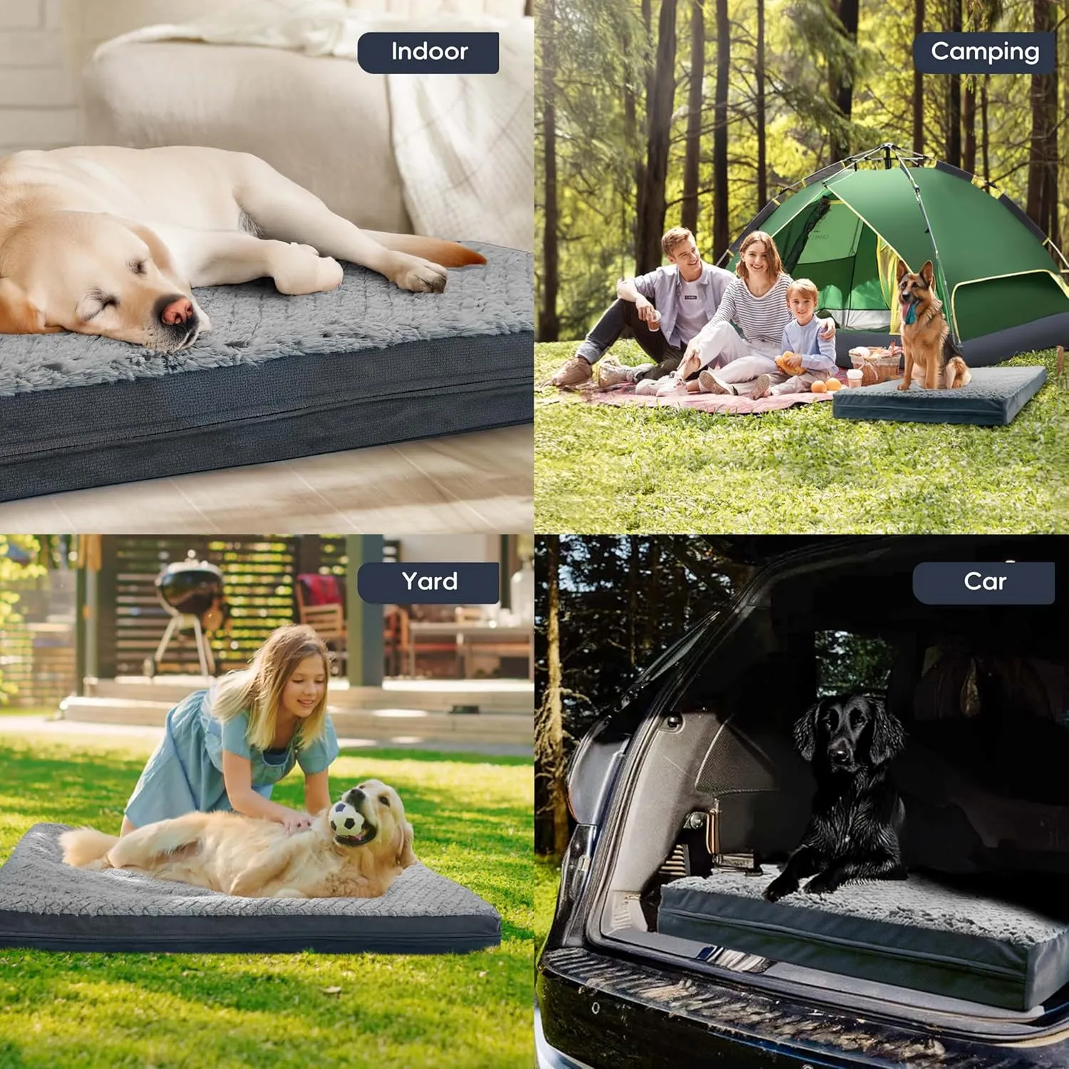 Sytopia Washable XL Dog Bed for Small, Medium, Large Dogs  Double-Sided Plush, Waterproof, Removable Cover, Thick Orthopedic Support, Durable Multi- Size Comfort Clearance Indoor Flat Dog Bed