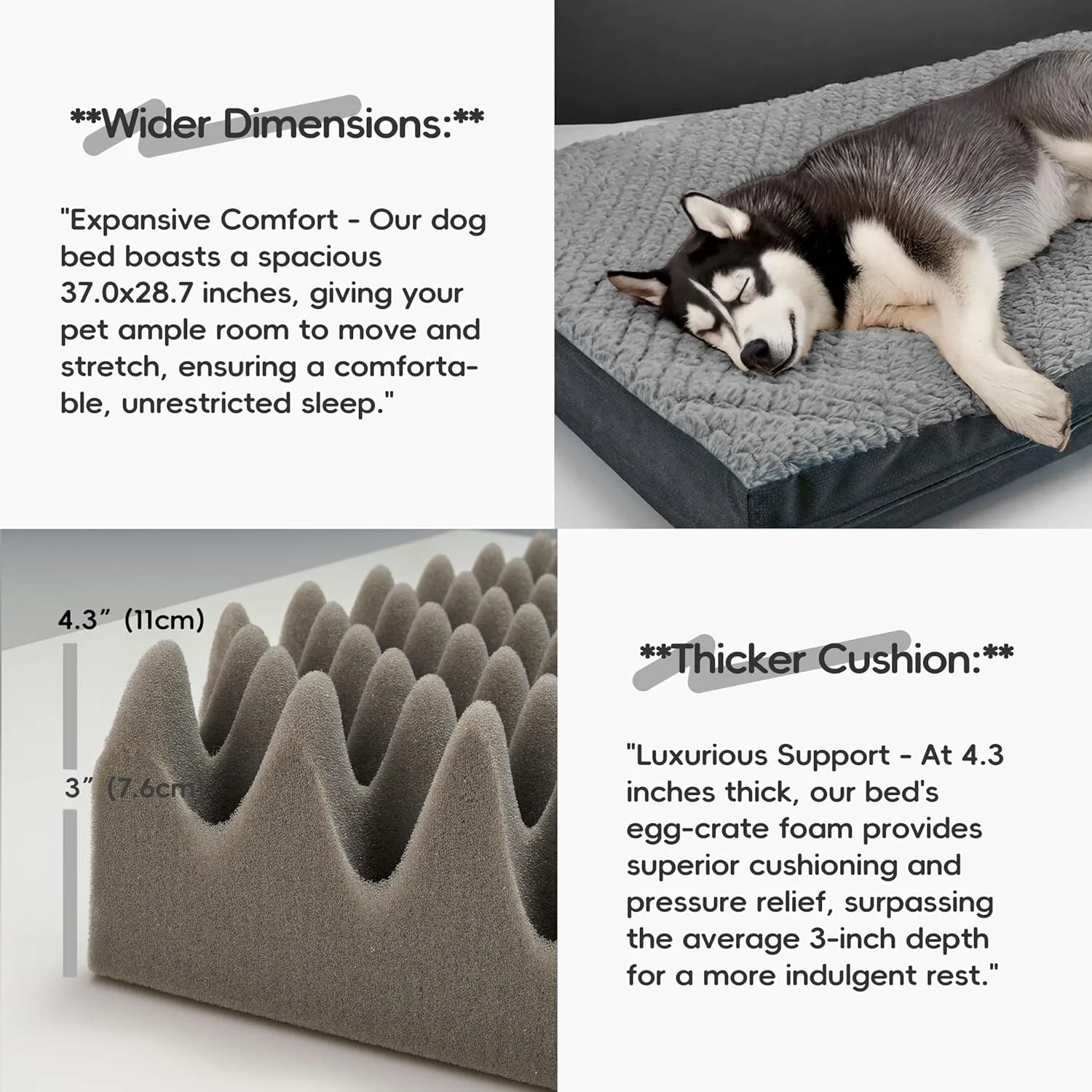 Sytopia Washable XL Dog Bed for Small, Medium, Large Dogs  Double-Sided Plush, Waterproof, Removable Cover, Thick Orthopedic Support, Durable Multi- Size Comfort Clearance Indoor Flat Dog Bed