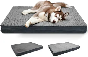 Sytopia Washable XL Dog Bed for Small, Medium, Large Dogs  Double-Sided Plush, Waterproof, Removable Cover, Thick Orthopedic Support, Durable Multi- Size Comfort Clearance Indoor Flat Dog Bed