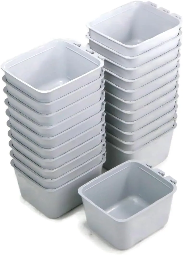 The ROP Shop | 20-Pack - Gray Cage Cups Hold 1 Pint / 16 fl oz to Hang Feed & Water for Pets