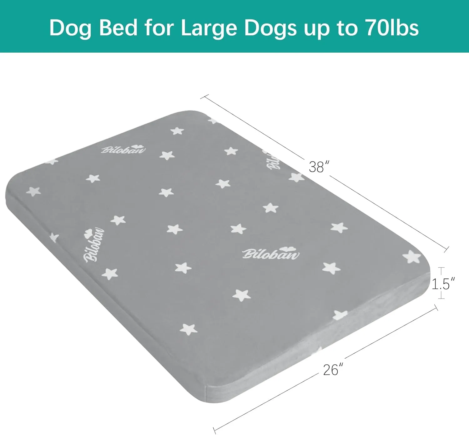 Waterproof Dog Bed for Large Dog, Memory Foam Orthopedic Dogs Beds & Furniture for Large Sized Dogs, Anti-Slip & Washable Puppy Mat for Sleeping, Plush Flannel Top Pet Beds, Grey