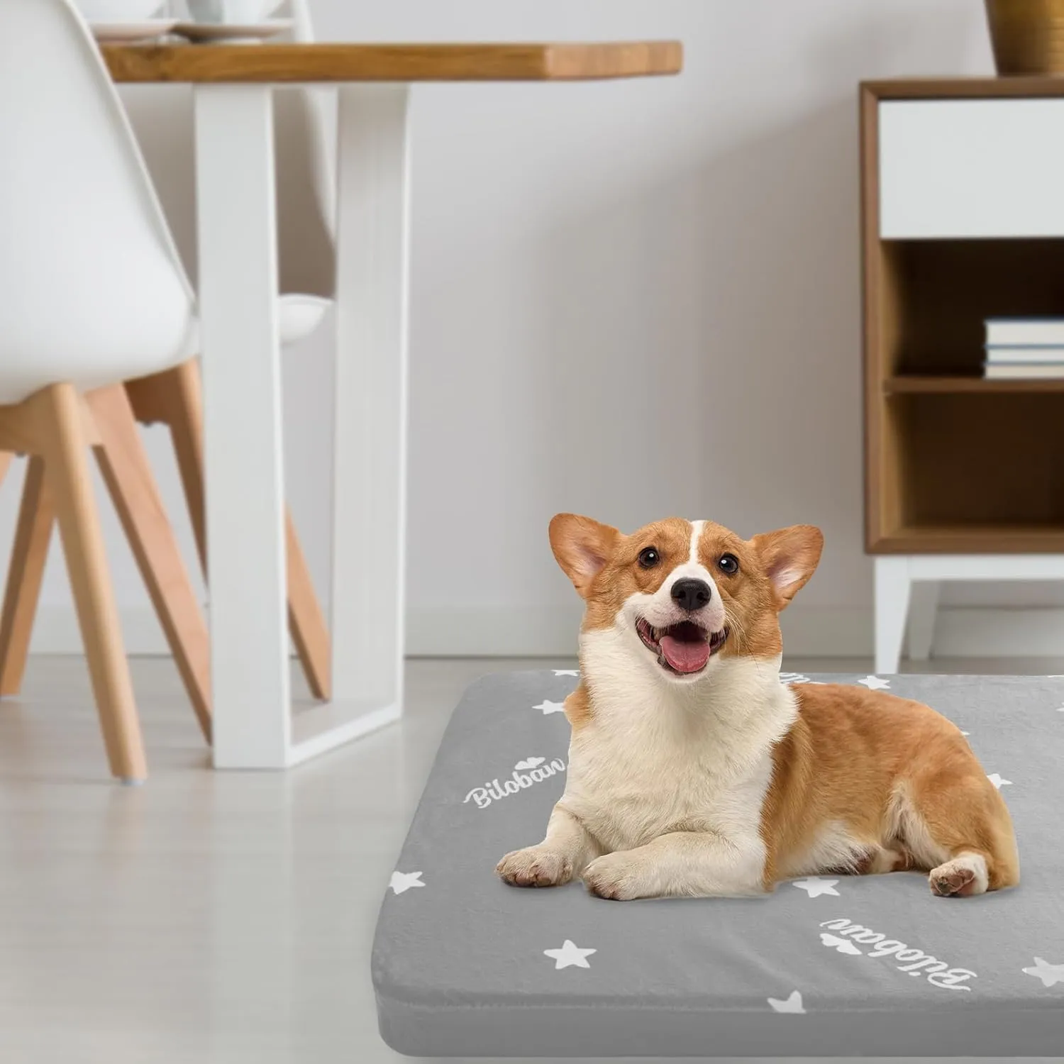 Waterproof Dog Bed for Large Dog, Memory Foam Orthopedic Dogs Beds & Furniture for Large Sized Dogs, Anti-Slip & Washable Puppy Mat for Sleeping, Plush Flannel Top Pet Beds, Grey