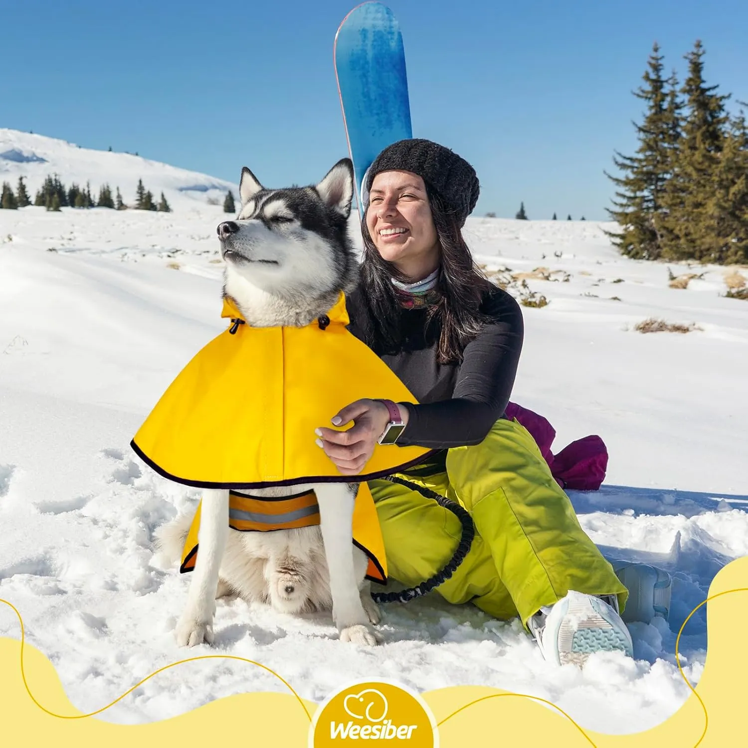 Weesiber Dog Raincoat, Adjustable Waterproof Dog Rain Jacket Poncho with Reflective Strip and Leash Hole, Lightweight Pet Rain Coat for Small to X-Large Doggos (XL, Yellow)