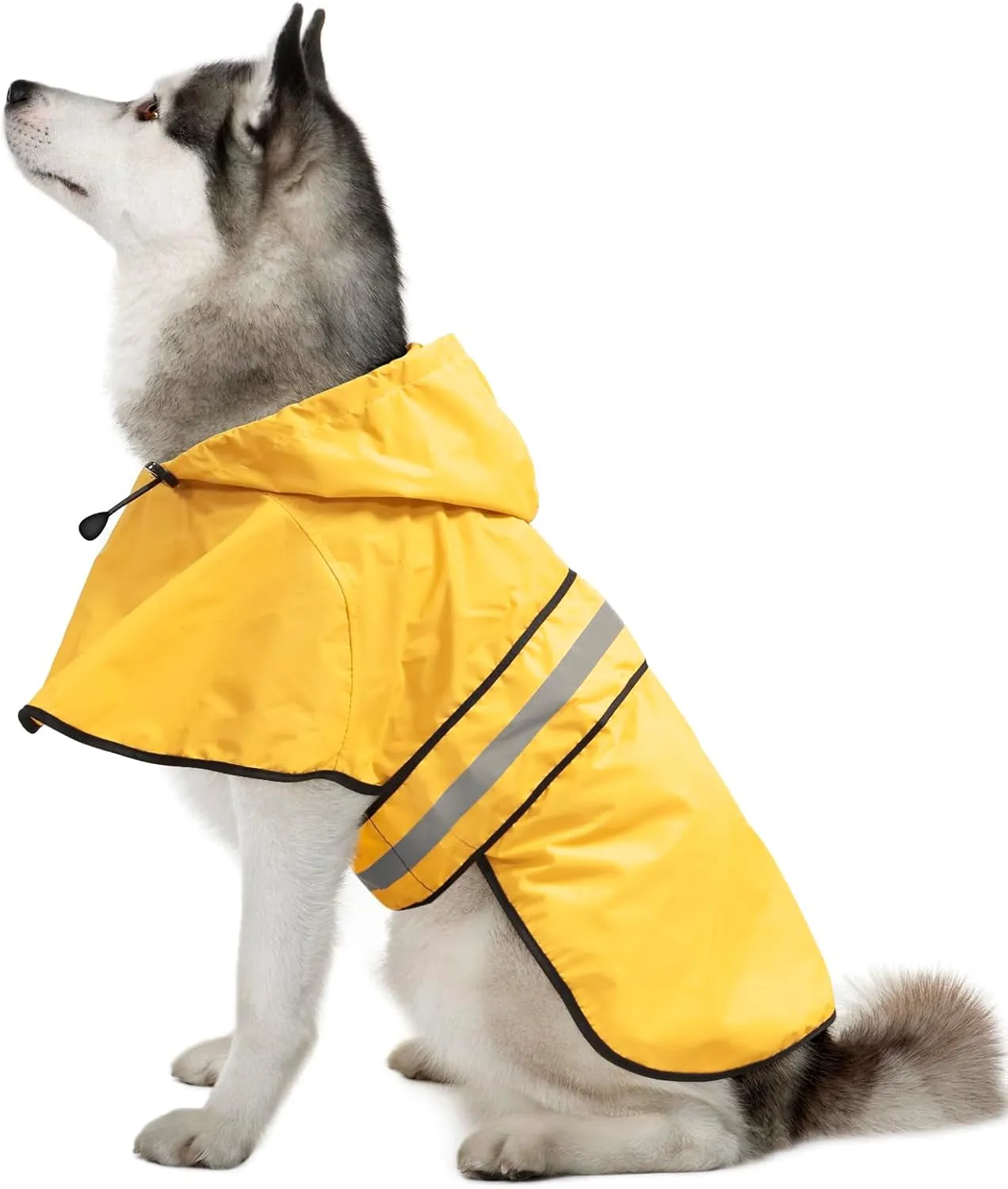 Weesiber Dog Raincoat, Adjustable Waterproof Dog Rain Jacket Poncho with Reflective Strip and Leash Hole, Lightweight Pet Rain Coat for Small to X-Large Doggos (XL, Yellow)