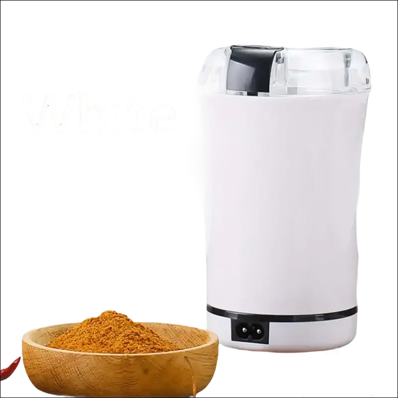 White Electric Coffee Grinder Freshly Ground Goodness