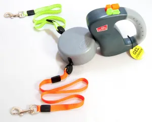 Wigzi Dual-Dog Walking Retractable Untangle Gel Grip Handle Dog Leash - Small/Medium - Up to 10 Feet