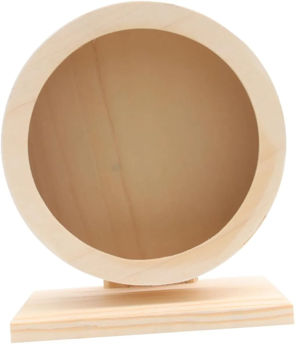 Wooden Non-Run Exercise Wheel for Hamsters Hedgehogs Small Pets Pet Exercise Toy S Durable Run Disc for Pet Playtime and Activity